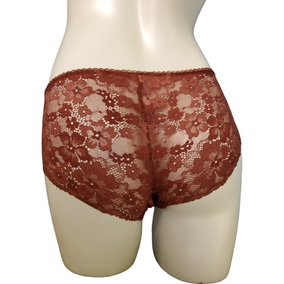 Victoria’s Secret Lace Hiphugger Panty Womens Size Small Brown Body By Victoria - Picture 2 of 7